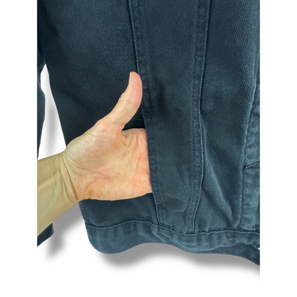 Boom Boom Jeans Denim Jacket Black Distress Grunge Rips Tears Holes Thrash XL - Picture 5 of 11